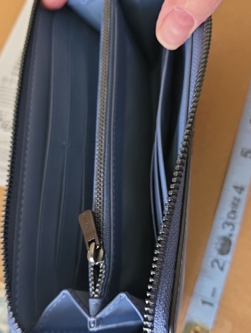 Coach Leather Zip Wallet in Dusty Blue - Picture 2 of 3